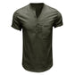 Men's Linen Cotton Summer Henley Shirt