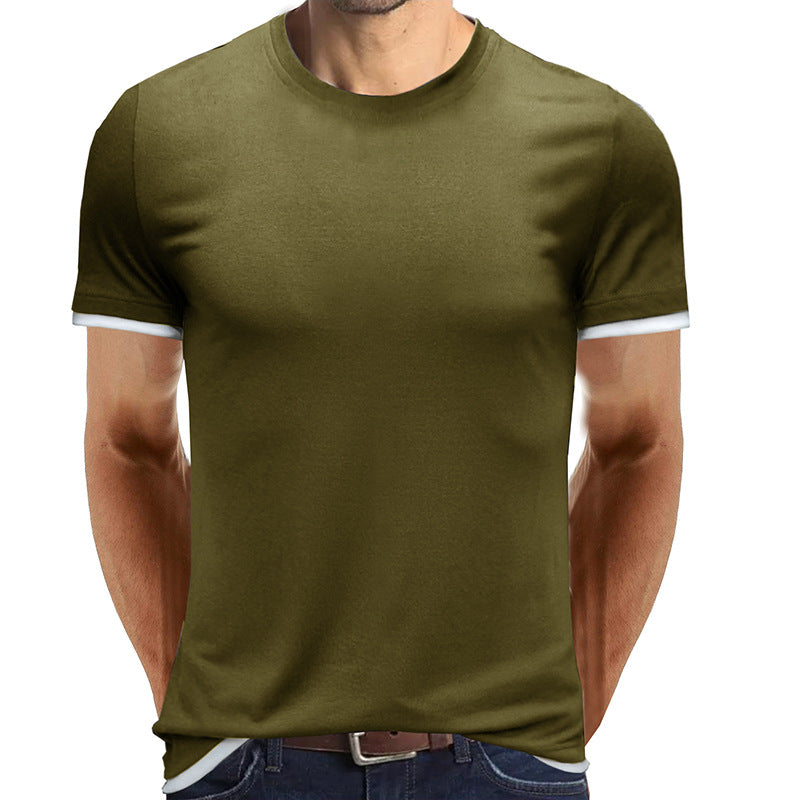 Men Round Neck Short Sleeve T-shirt