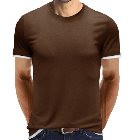 Men Round Neck Short Sleeve T-shirt